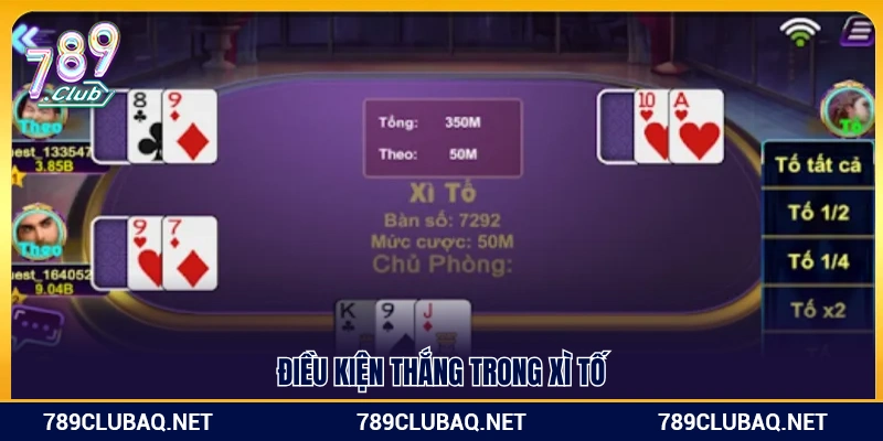 Các điều kiện giành chiến thắng trong Xì tố